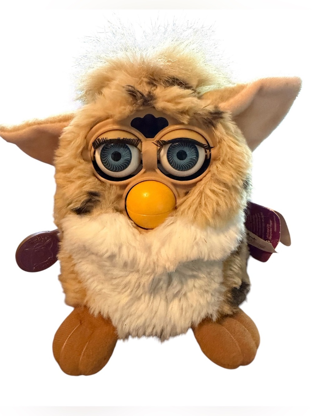 Vintage 1998 Furby Spotted Cheetah Blue Eyes Tiger Electronics 70-800, WORKING